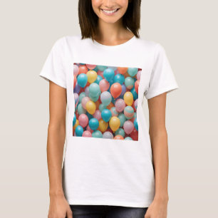 Colourful Party Balloons Pattern  T-Shirt