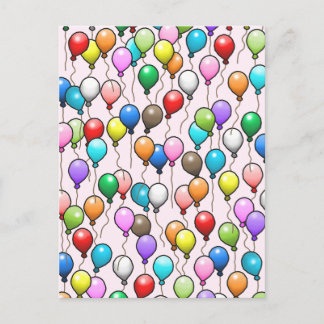 Colourful Party Balloons Postcard