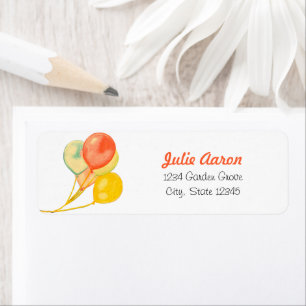 Colourful Party Balloons Return Address Label