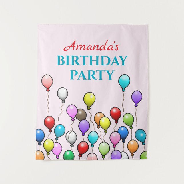 Colourful Party Balloons Tapestry (Front)
