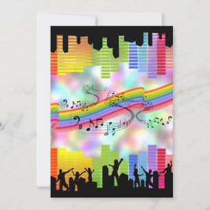 Colourful Party Music Invitation
