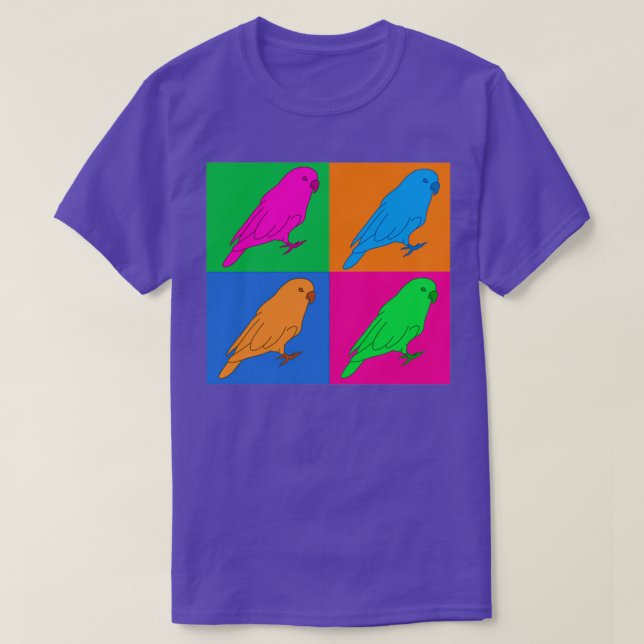 Colourful Party Parrot Art Prints T-Shirt (Design Front)