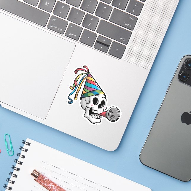 Colourful Party Skull (Laptop w/ iPhone)