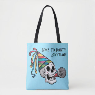 Colourful Party Skull Tote Bag