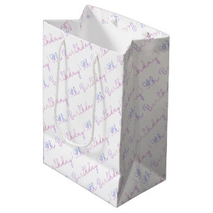 Colourful Pastel 9th Birthday Typography Medium Gift Bag