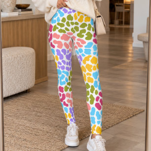 Colourful Pastel Animal Print Leggings