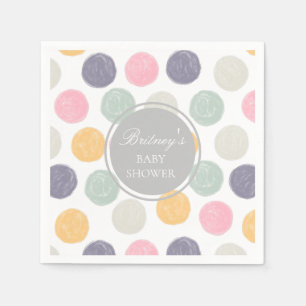colourful pastel baby shower monogram napkin