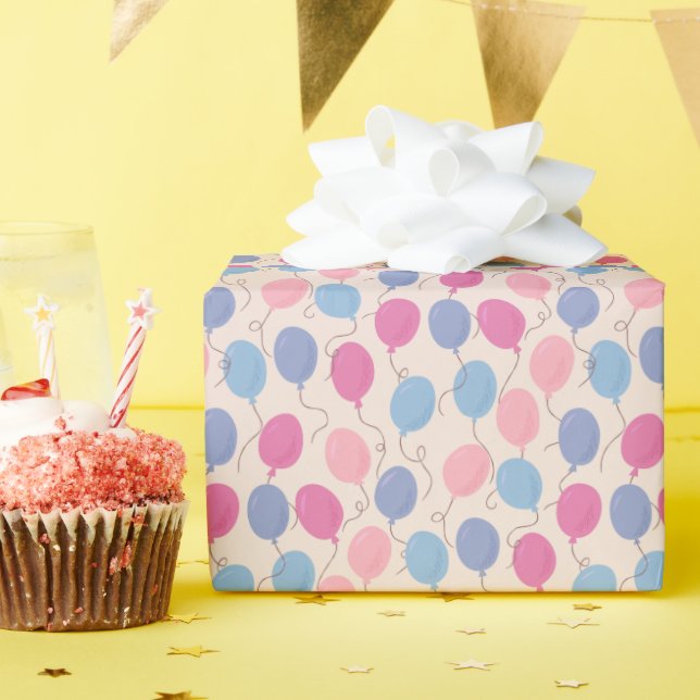 Colourful Pastel Balloons Wrapping Paper (Birthday Party)