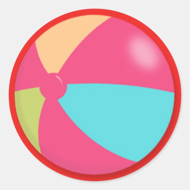 Colourful Pastel Beach Ball Classic Round Sticker (Front)