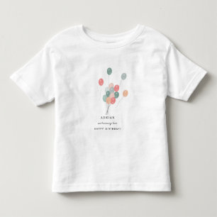 Colourful Pastel Birthday Party Balloons Modern Toddler T-Shirt