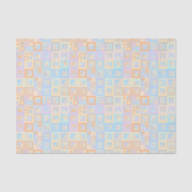 Colourful Pastel Boho Mod Geometric Abstract Tissue Paper (Front)