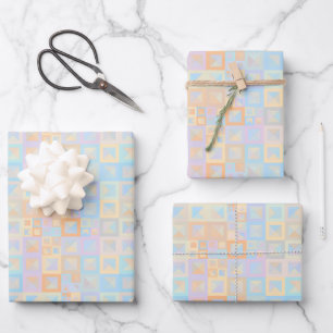 Colourful Pastel Boho Mod Geometric Abstract Wrapping Paper Sheet