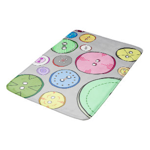 Colourful Pastel Buttons Bath Mat