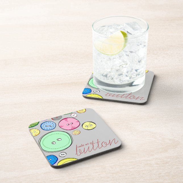 Colourful Pastel Buttons Coaster (Right Side)