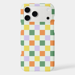 Colourful Pastel Chequerboard Grid Seamless Patter