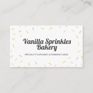 Colourful Pastel Cupcake Sprinkles Bakery Business Card