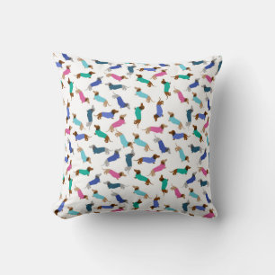Colourful Pastel Dachshund Throw Pillow
