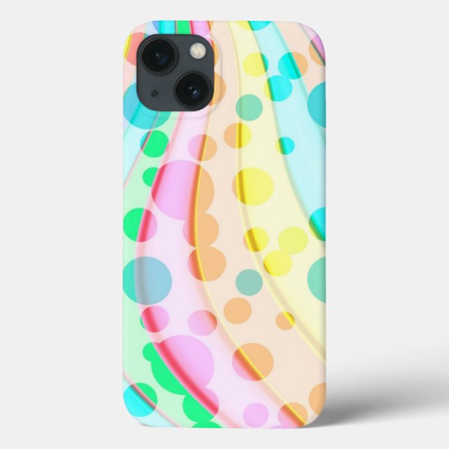Colourful Pastel Dots And Waves Pattern Case-Mate iPhone Case (Back)
