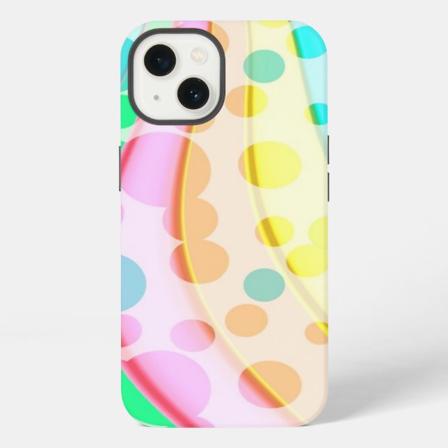 Colourful Pastel Dots And Waves Pattern iPhone Case (Back)