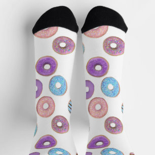 Colourful pastel doughnut illustration   socks