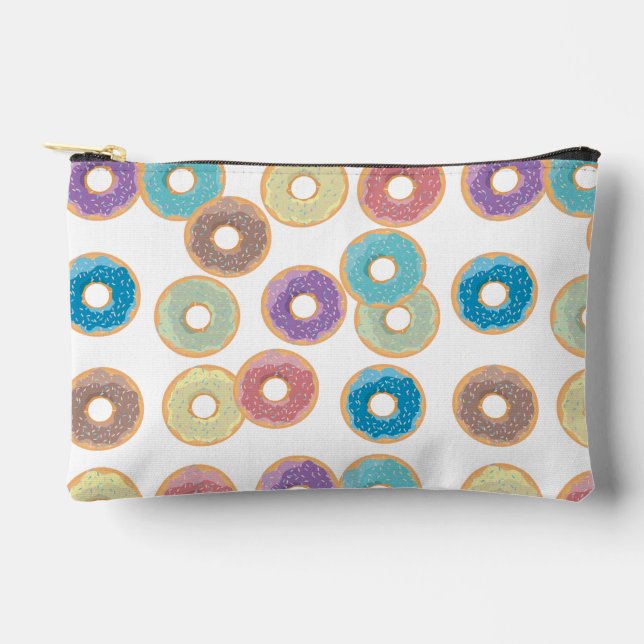 Colourful Pastel Doughnuts & Sprinkles Pattern Accessory Pouch (Front)
