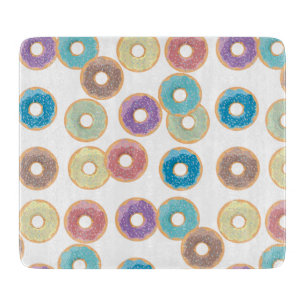 Colourful Pastel Doughnuts & Sprinkles Pattern Cutting Board