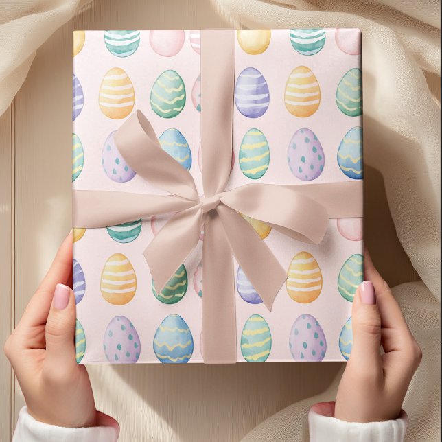 Colourful Pastel Easter Egg Pattern  Wrapping Paper (Creator Uploaded)