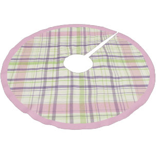 Colourful Pastel Elegant Retro Tartan Plaid Brushed Polyester Tree Skirt