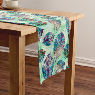 Colourful Pastel Fall Leaves Short Table Runner