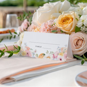 Colourful Pastel Floral  Place Card