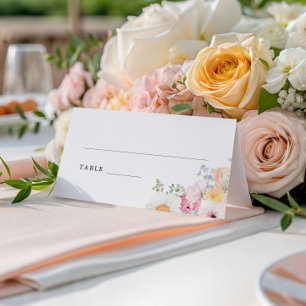 Colourful Pastel Floral  Place Card