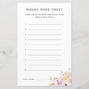 Colourful Pastel Floral Where Were They Game