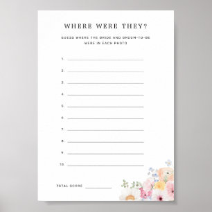 Colourful Pastel Floral Where Were They Game Poster
