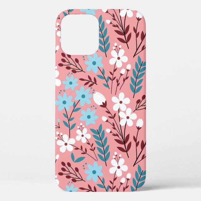 Colourful pastel Flower Seamless Pattern with pink Case-Mate iPhone Case (Back)