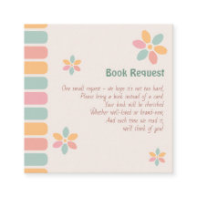 Colourful Pastel Flowers Baby Shower Book Request