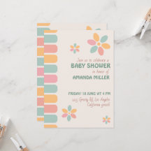 Colourful Pastel Flowers Baby Shower Party