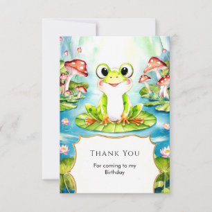 Colourful Pastel Frog Birthday Thank You Card