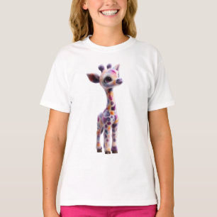 Colourful Pastel Galaxy Baby Giraffe Kids T-Shirt