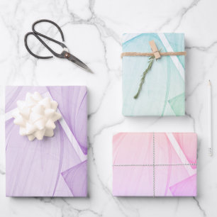 Colourful Pastel Geometric Square Decoupage Wrapping Paper Sheet