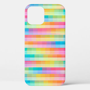 Colourful Pastel Geometric Tiles Squares Pattern   iPhone 12 Pro Case