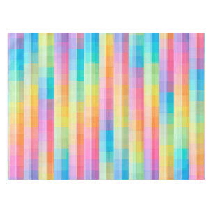 Colourful Pastel Geometric Tiles Squares Pattern   Tablecloth