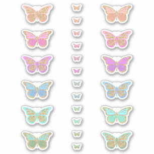 Colourful Pastel Glitter Butterflies
