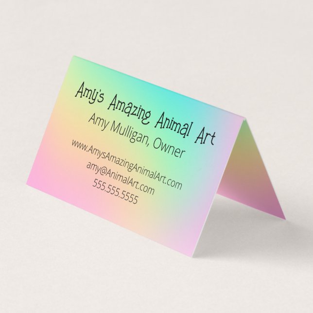 Colourful Pastel Gradient  Business Card (Front)
