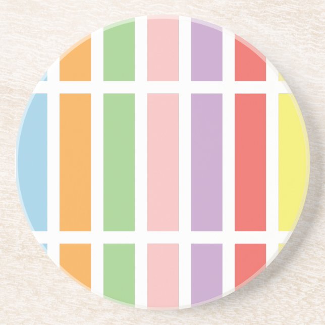 Colourful Pastel Hues Coaster (Front)