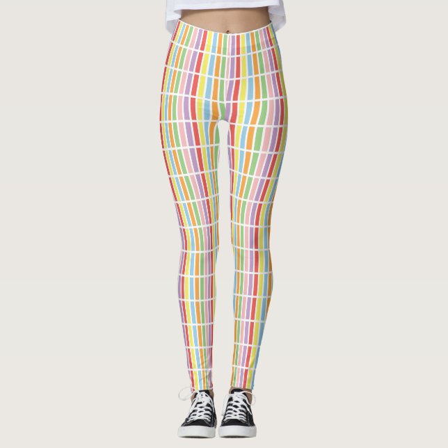 Colourful Pastel Hues Leggings (Front)