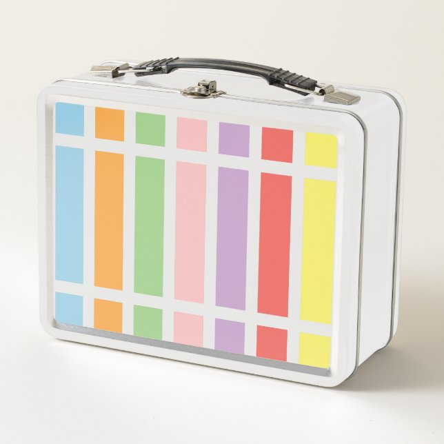 Colourful Pastel Hues Metal Lunch Box (Front)