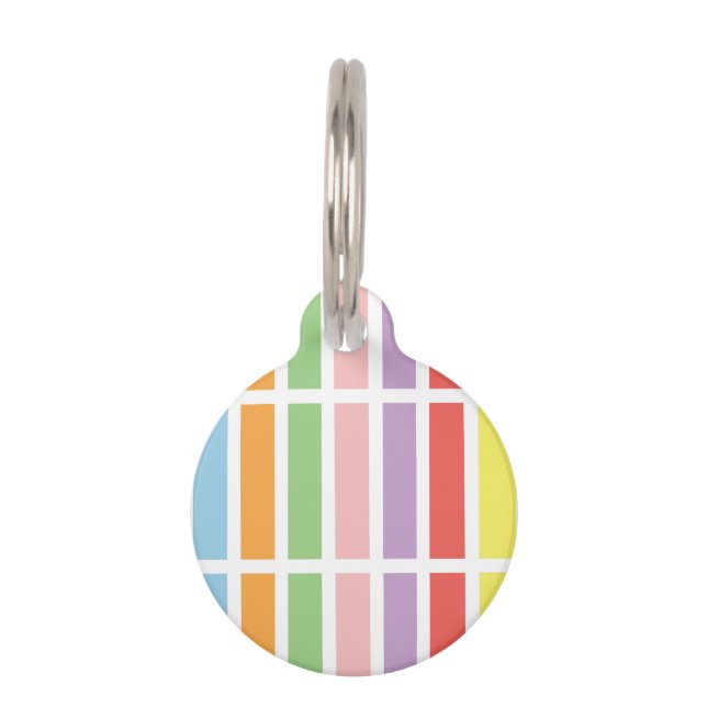 Colourful Pastel Hues Pet Tag (Front)