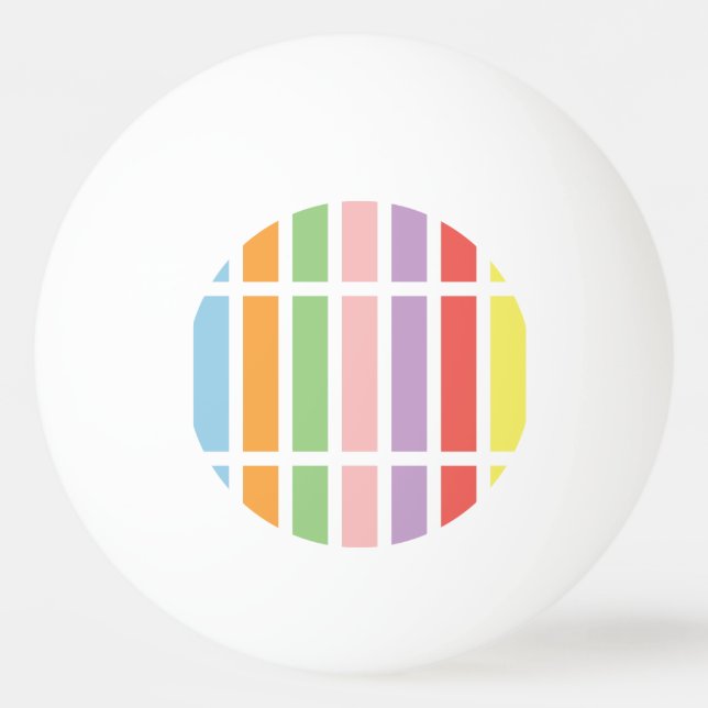 Colourful Pastel Hues Ping Pong Ball (Front)