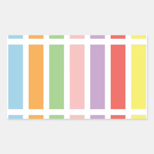 Colourful Pastel Hues Rectangular Sticker