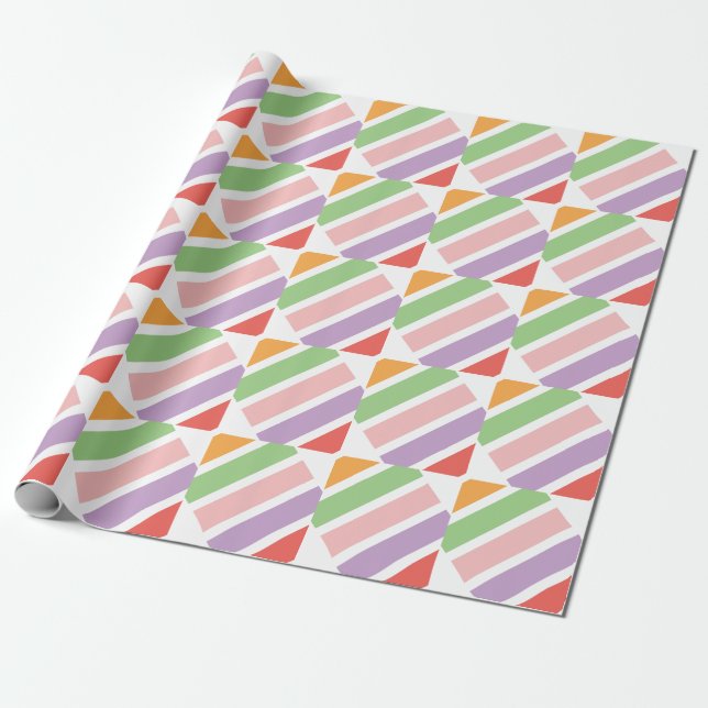 Colourful Pastel Hues Wrapping Paper (Unrolled)